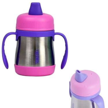 Imagem de Caneca Térmica Infantil Baby Collection BS500 Copo de Transição Antivazamento rosa-roxo 210ML Thermos