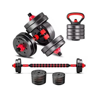 Imagem de Kit 6 em 1 - Dumbbells, Barras e Kettlebell - 10kg