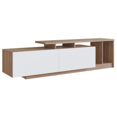 Imagem de Rack Linea para TV até 50 Polegadas com 2 Portas Basculantes e Nichos B91 Montana Branco Emovell