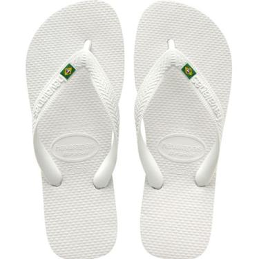 Imagem de Chinelo Masculino de Dedo Casual Havaianas Brasil 4000032, Branco, 39