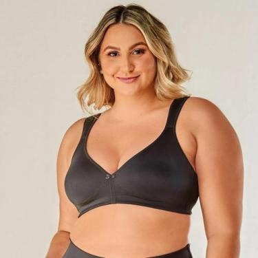 Imagem de Sutiã De Sustentação Extra Reforçado Alça Larga Vi Lingerie, Preto, 48