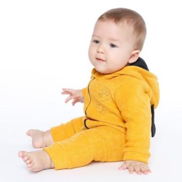 Imagem de Macacão Bebê Buckle com Capuz Cachorrinho - Yuk's, Mostarda, G