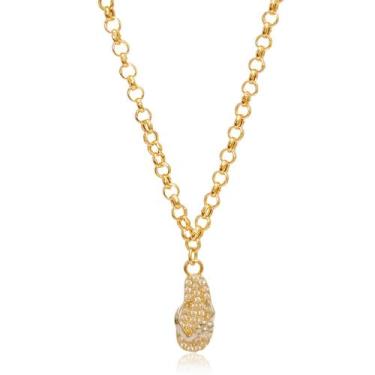Imagem de Tornozeleira Feminina Elo Português C/ pingente Chinelo Ouro 18k 750 A