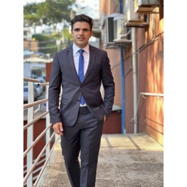 Imagem de Terno Super Slim Poliviscose Risca de Giz - Raffer, 50