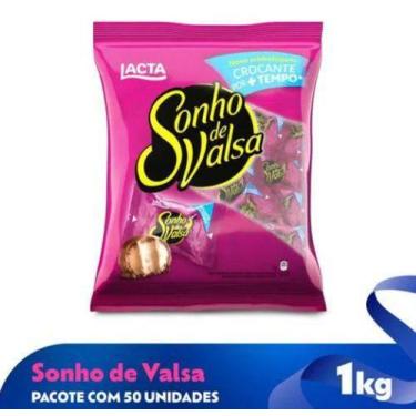 Imagem de Bombom Cremoso Sonho De Valsa Pacote 1kg ( 50 Un ) - Lacta