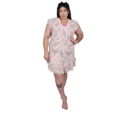 Imagem de Saída de Praia Vestido Curto Renda Bege - STW Moda, Bege, 48