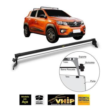 Imagem de Rack de Teto Bagageiro Travessa VHIP Renault Kwid Aço todos