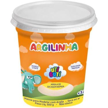 Imagem de Massa para Modelar Utiguti Argilinha Branca 500G.