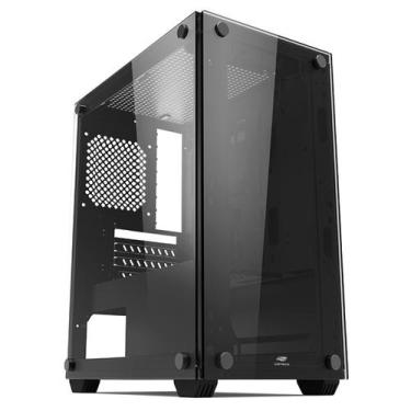 Imagem de Gabinete Gamer C3Tech MT-G110BK, Micro-ATX, Lateral e Frontal Vidro, P