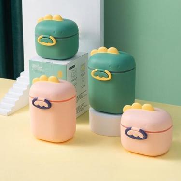 Imagem de Porta Leite em Pó Dino com Trava e Colher 800ml - B-1332B - ds, Rosa