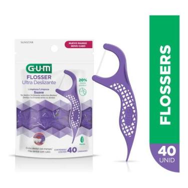 Imagem de Gum - Flosser Ultra Deslizante C/ 40un - Fio Com Haste Menta - Congrat
