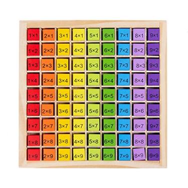 Imagem de Enigma Matemático Asukohu Montessori Brinquedos Educativos de Madeira para Crianças 99 Mesa de Multiplicação Matemática Aritmética