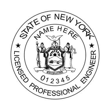 Imagem de Carimbo de engenheiro com autotinta; carimbo de borracha personalizado; carimbo de tinta ideal 500 carimbos redondos de borracha para o estado de Nova York