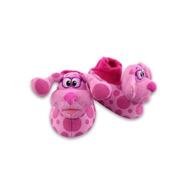 Imagem de Pantufas infantis 3D de pelúcia Blue's Clues & You, Magenta, 5-6 Toddler