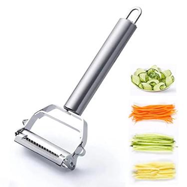 Imagem de Descascador de legumes, descascador de aço inoxidável para cozinha, cortador multifuncional para maçã de batata, cortador de legumes de lâmina dupla atualizado e cortador de frutas