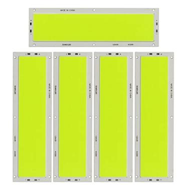 Imagem de Symbuth Pacote com 5 módulos de lâmpada de barra de LED COB, chip de LED 112-SMD, fita de luz LED de 1600 lm 16 W, chip de barra de entrada CC 12 V para lâmpada de carro faça você mesmo, luz de trabalho automático, painel de LED ultrafino de 12 x 3,5 cm, cor verde