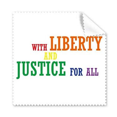 Imagem de LGBT Pano de limpeza de tela de telefone com bandeira de arco-íris Liberdade e Justiça 5 peças