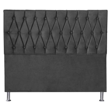 Imagem de Cabeceira Casal 1,40m Paris Suede Cinza