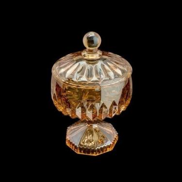 Imagem de Bomboniere / Potiche De Cristal C/ Pé Louise Âmbar - Wolff