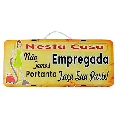 Imagem de Placa de Carro Decorativa em Madeira - Sem Empregada - Faça Sua Parte!