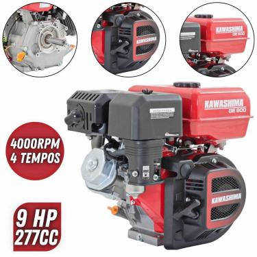 Imagem de Motor Estacionário Kawashima Potente GE-900 À Gasolina 9HP 277cc 4 Tempos Partida Manual Sem Embreagem