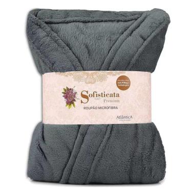 Imagem de Roupão Microfibra Sofisticata Premium Platina G