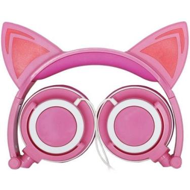 Headphone Headset Gatinho Orelha De Gato Com Led Fone De Ouvido Lt30  (Lilas)