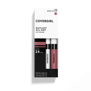 Imagem de COVERGIRL Batom hidratante Outlast All Day, vinho a cinco, 2 unidades (pacote com 1)