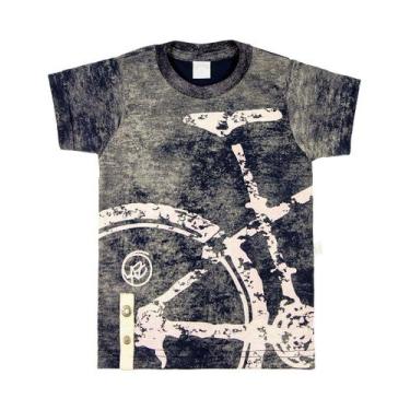 Imagem de Camiseta Infantil Malha Laserwash Bicicleta - Marinho - Ano Zero