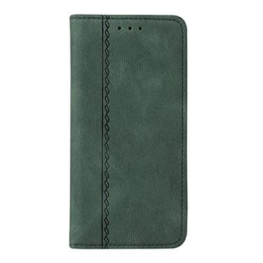 Imagem de Coldres para iPhone 14/14 Pro/14 Plus/14 Pro Max, capa de telefone flip de couro à prova de choque meninas slots femininos TPU suporte de crédito compatível, verde escuro, 14 Pro Max 6,7 polegadas