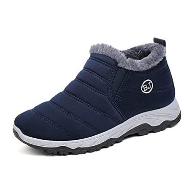 Imagem de Legou Sapatos de algodão de inverno mais botas de neve casuais de veludo quente M651 azul 43