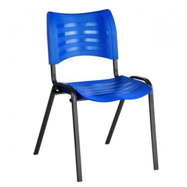 Imagem de Cadeira Empilhavel Iso Fixa Escolar Azul Para Escritório Igreja Recepç