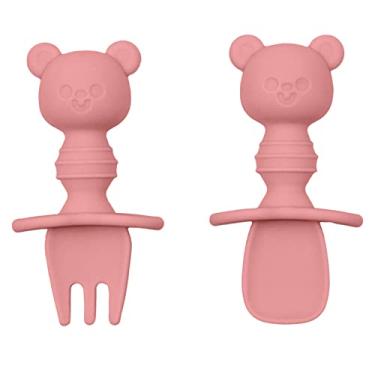 Imagem de Buba Kit Talheres Silicone Ursinho Rosa