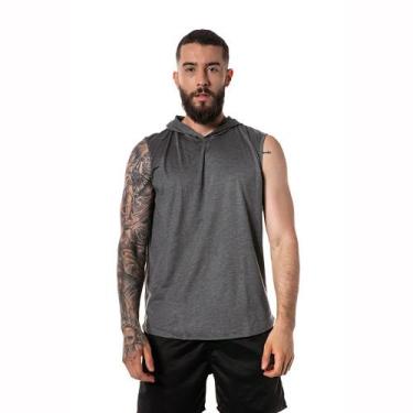 Imagem de Regata Masculina Chumbo Capuz Oversized Longline - Chiella