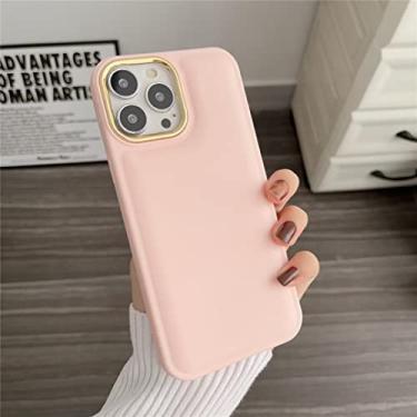 Imagem de MOESOE Capa compatível com iPhone 14 Pro, linda cor sólida 3D silicone borracha macia gel telefone capa de telefone fina estética proteção TPU com aderência para mulheres meninas - rosa