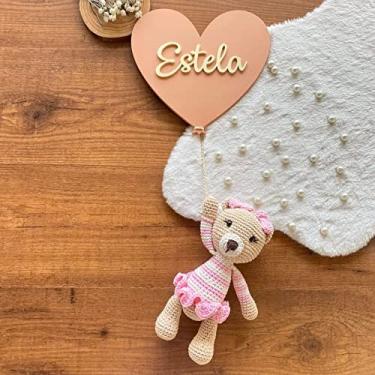 Imagem de Porta Maternidade - Ursinha Amigurumi Balão de Coração
