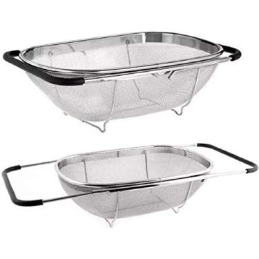 Imagem de LNEE Peneira Escorredor Pia Inox 35 cm x 24 cm x 10 cm