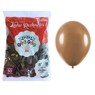 Imagem de 500 Bexiga Balão Liso Festa Pequeno N° 8 - Marrom (10pct)