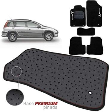 Imagem de Jogo de Tapete Carpete Tevic Pinado Peugeot 207 Escapade 2009 10 11 12 Impermeável Lavável Logo Bordado 5 Peças