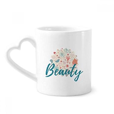 Imagem de Caneca de tinta de plantas com flores de pássaro, copo de coração de vidro
