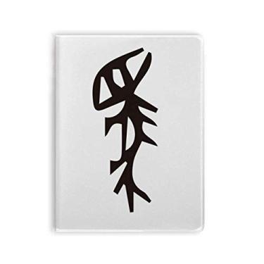 Imagem de Caderno de anotações de osso com sobrenome chinês e capa de goma para diário