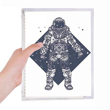 Imagem de Caderno de astronauta com estampa de arte do universo de estrelas soltas diário recarregável papelaria