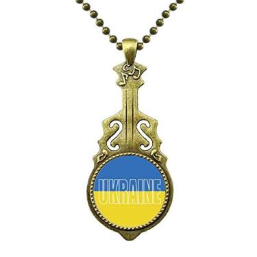 Imagem de DIYthinker Colar com nome da bandeira do país da Ucrânia, joia antiga com pingente de música