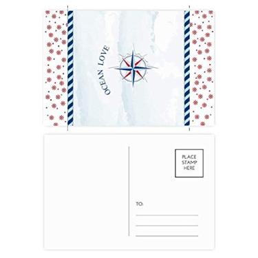 Imagem de Bússola Ocean Love Sea Sailing Pattern Christmas Christmas Flower Celebration Cartão postal Blessing Mailing Card