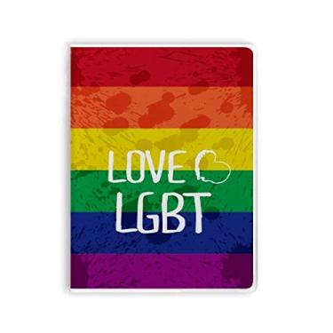 Imagem de Love LGBT Diário de capa macia para caderno de coração com tinta arco-íris