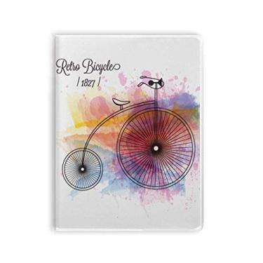 Imagem de Caderno colorido com estampa de bicicleta, grafite, capa de goma para caderno, diário de capa macia