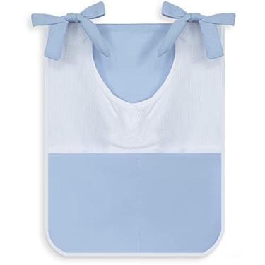 Imagem de Porta Trecos Bebê Individual 100% Alg. Nanna Baby - Azul com Branco