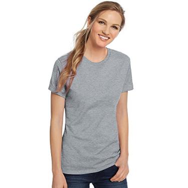 Imagem de Camiseta feminina de algodão Nano-T Hanes, Light Steel, XX-Large