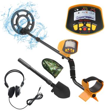 Imagem de Detector de metais subterrâneo para crianças e adultos, kit de detecção de ouro à prova d'água BTMETER bronze prata com bobina de detecção de alta sensível, fones de ouvido e pá militar dobrável incluídos
