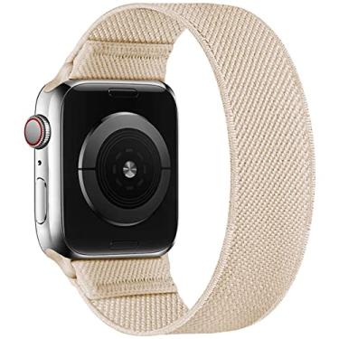 Imagem de ENJINER Pulseiras de nylon elástico compatíveis com Apple Watch séries 10 9 8 7 SE 6 5 4 3 2 1 de 38 mm, 40 mm, 41 mm, 42 mm, 45 mm, 46 mm, 49 mm, 49 mm, pulseira esportiva, trançada, feminina,